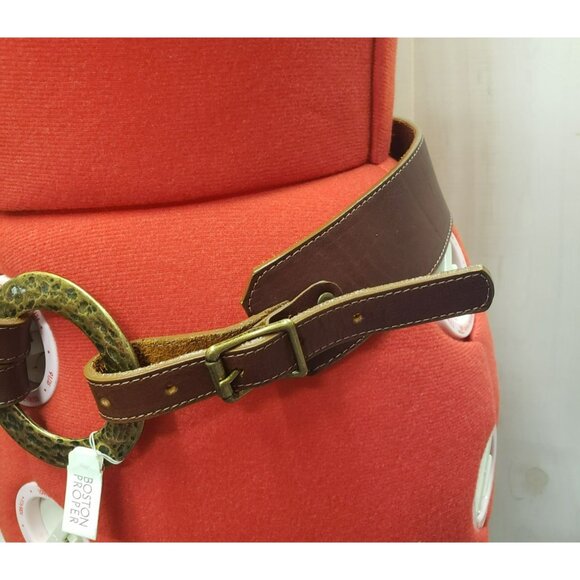 Leatherock Ring Hip Belt, Brown Cognac Leather, NWT Boston Proper, MSRP $129 main image 10